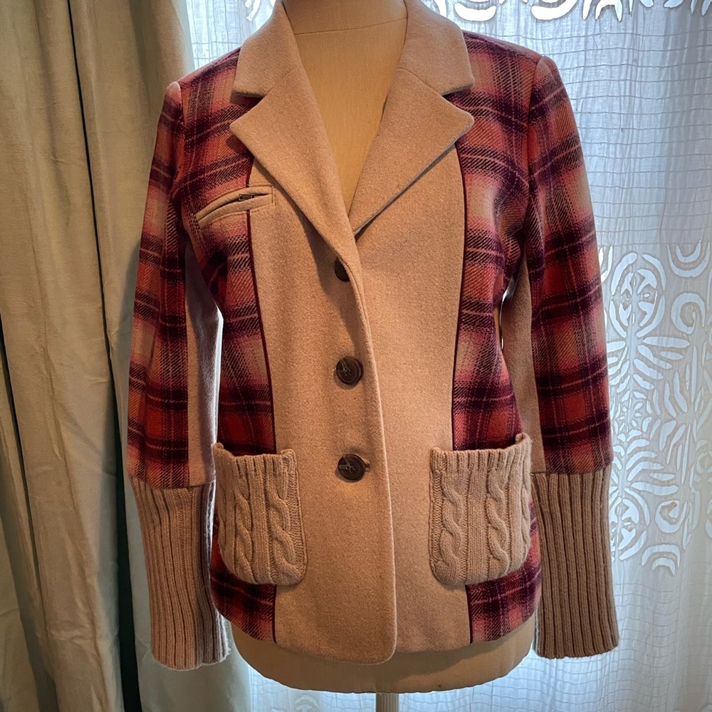 Sundance women’s mixed plaid blazer jacket
